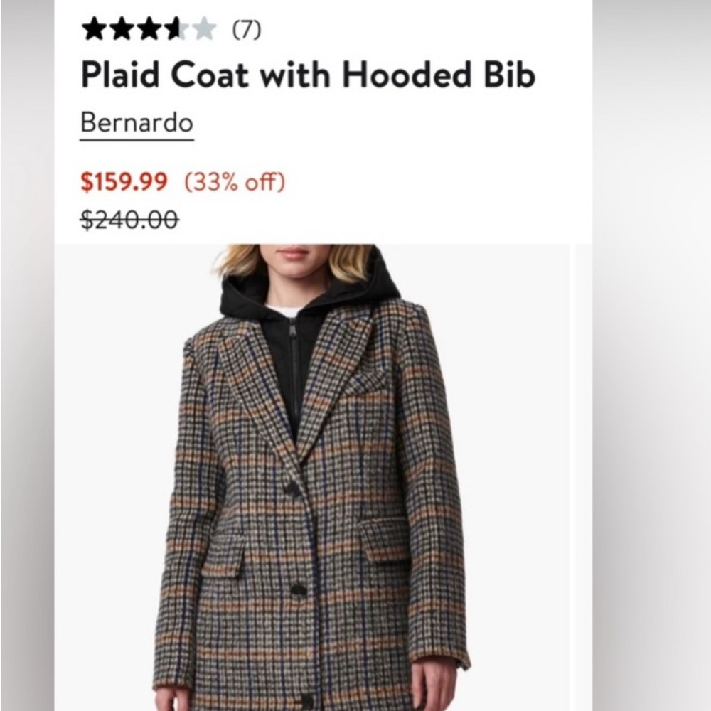 Bernardo Coat with hooded bib